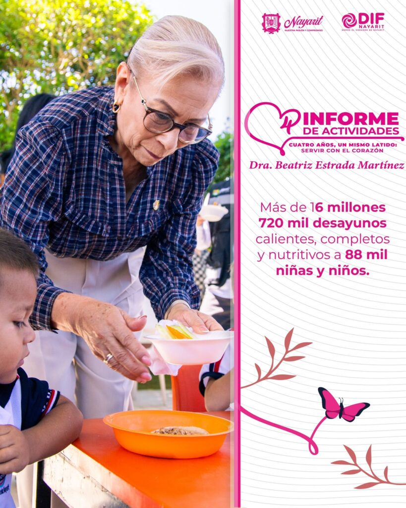 Aporta el DIF desayunos que impulsan el desarrollo y aprendizaje de la niñez nayarita.