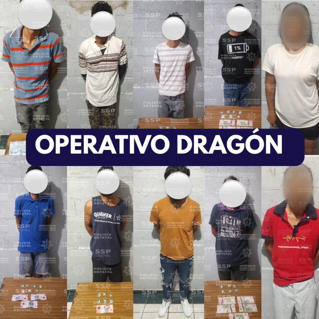 Operativo Dragón detiene a 10 con sustancias