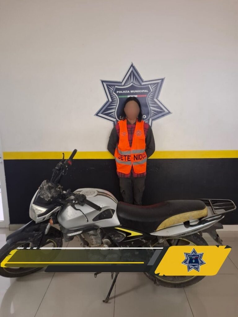 Acusado de robar motocicleta lo detiene la policía
