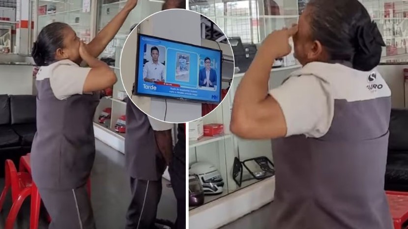 Madre se emociona al ver a su hijo periodista en televisión