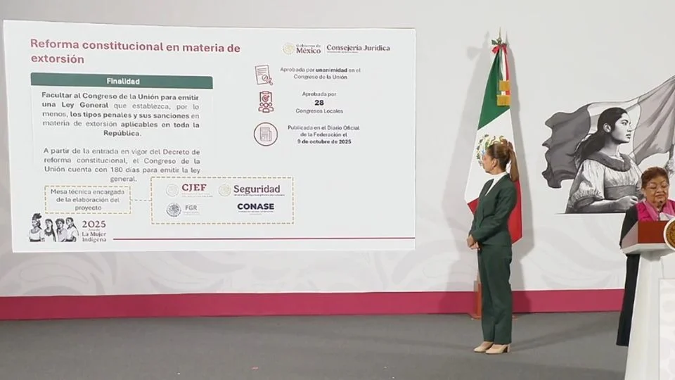 Sheinbaum envía al Congreso leyes secundarias para combatir la extorsión