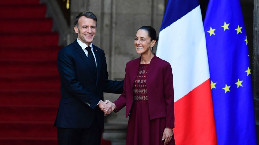 Sheinbaum y Macron se reúnen en Palacio Nacional para reforzar vínculos México–Francia
