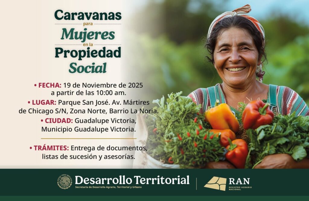 Caravanas para Mujeres en la Propiedad Social llegan a Guadalupe Victoria