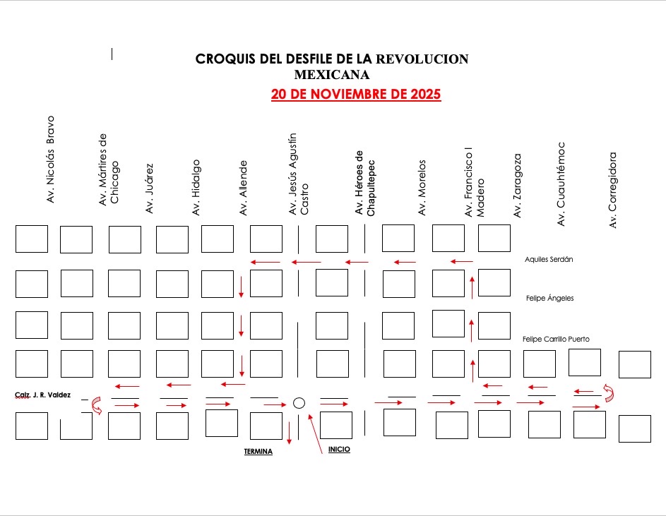 Anuncian recorrido oficial del Desfile Cívico–Deportivo del 20 de Noviembre en Guadalupe Victoria