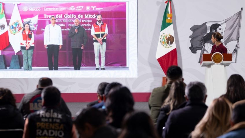 Sheinbaum da banderazo a obras del Tren Saltillo–Nuevo Laredo