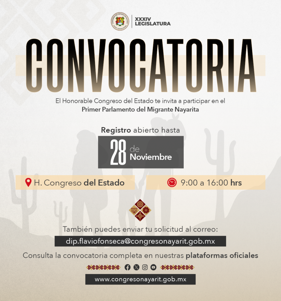 Convocatoria parlamento migrante nayarita