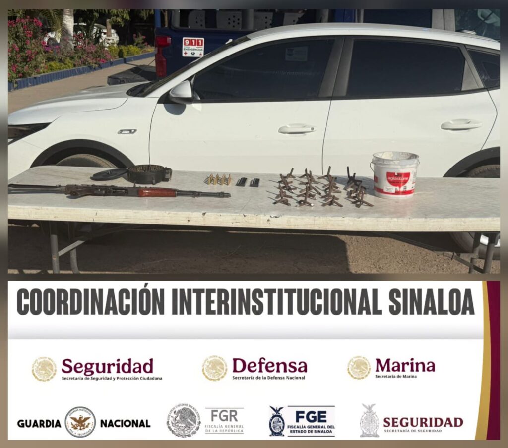 Persecución en Culiacán: Aseguran vehículo y armas