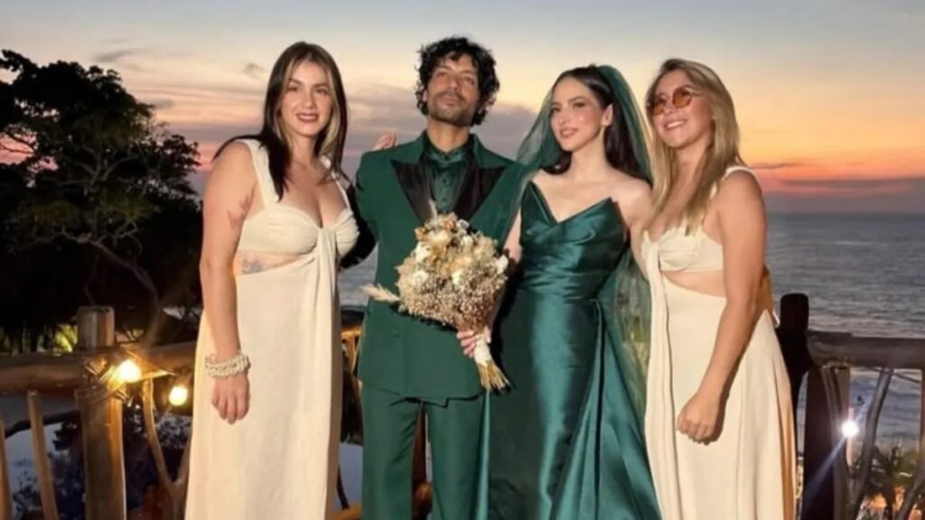Paty Cantú rompe esquemas con un vestido verde esmeralda en su boda