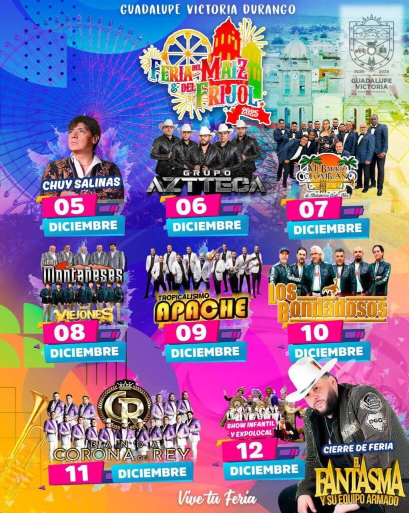 Revelan la cartelera oficial de la Feria del Maíz y del Frijol 2025