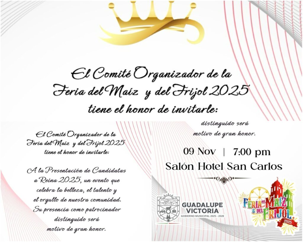 Presentarán a las candidatas a Reina de la Feria del Maíz y del Frijol 2025