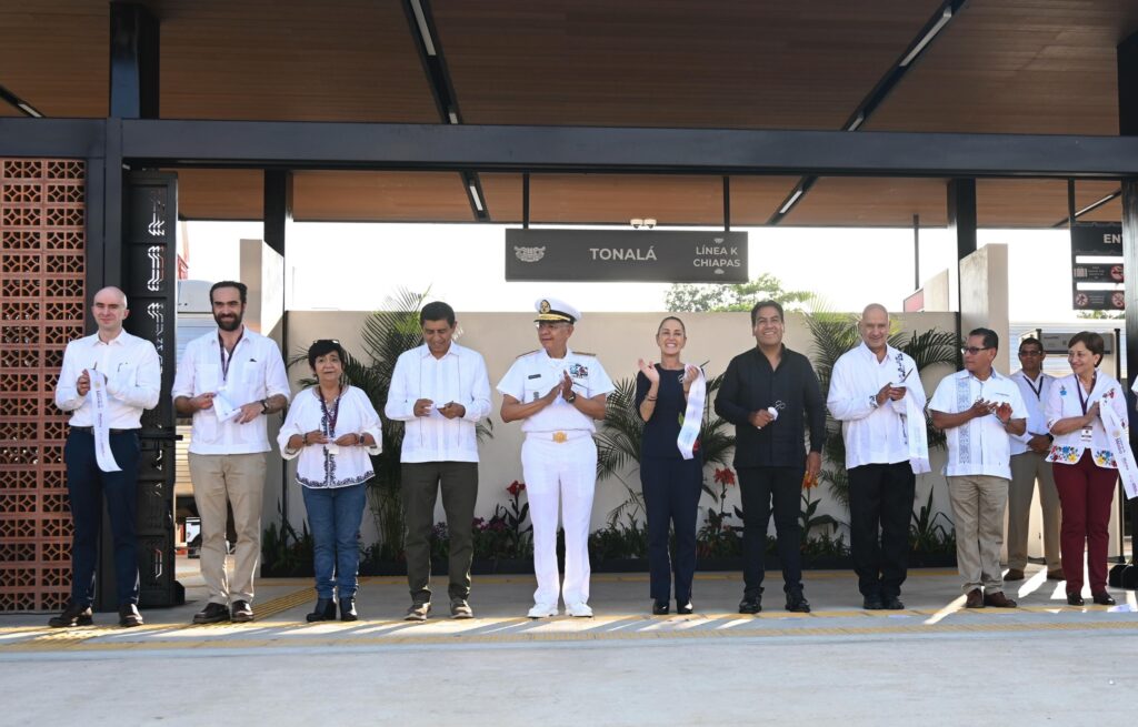 Sheinbaum inaugura tramo de Línea K del Tren Interoceánico en Chiapas