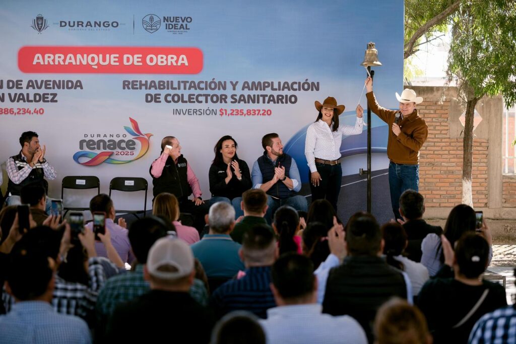 Con inversión de casi 18 millones de pesos, Esteban Villegas y Zaira Quiñones ponen en marcha pavimentos, drenajes, techos escolares y un pozo profundo en Nuevo Ideal