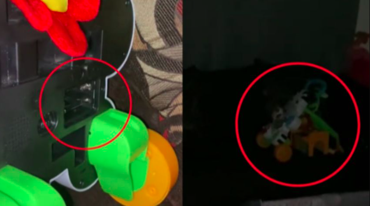 Captan juguete sin baterías encendiéndose solo durante la madrugada