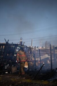 Incendio de varios jacalitos en la ciudad de Durango