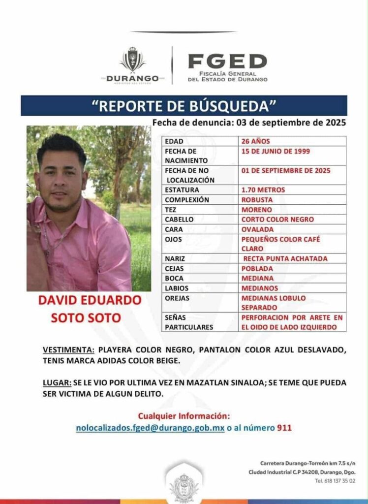 Esposa de desaparecido en Mazatlán pide ayuda