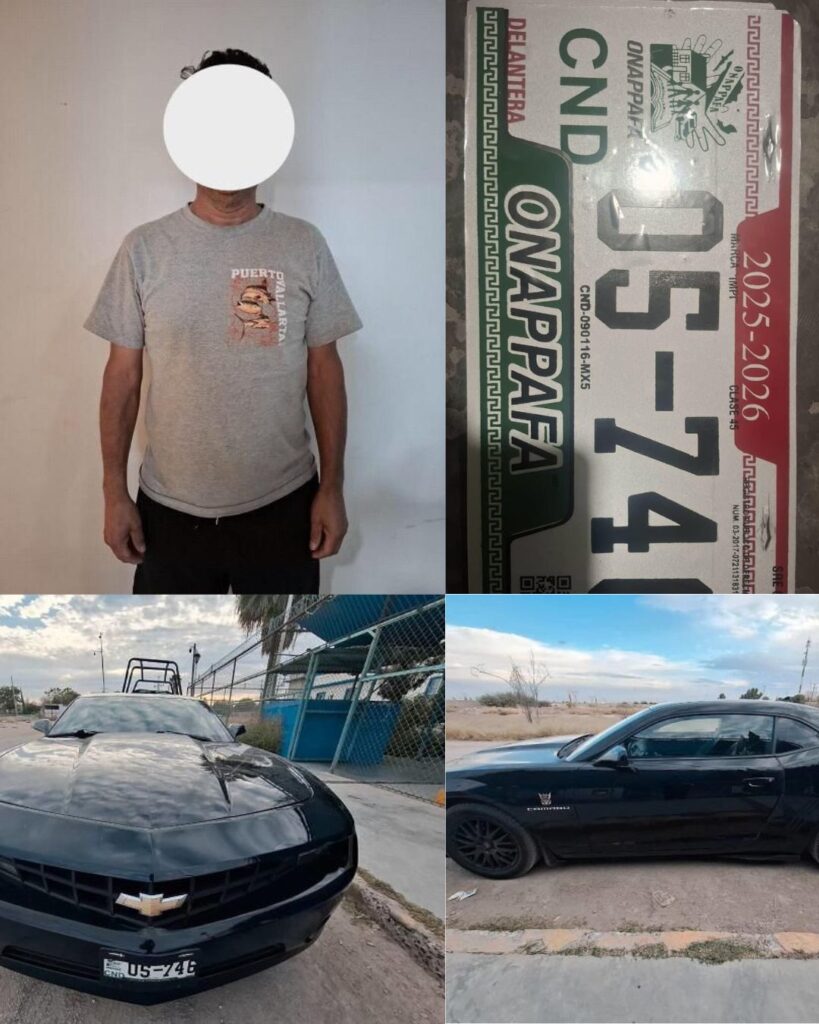 Por traer vehículo con placas sobrepuestas es detenido