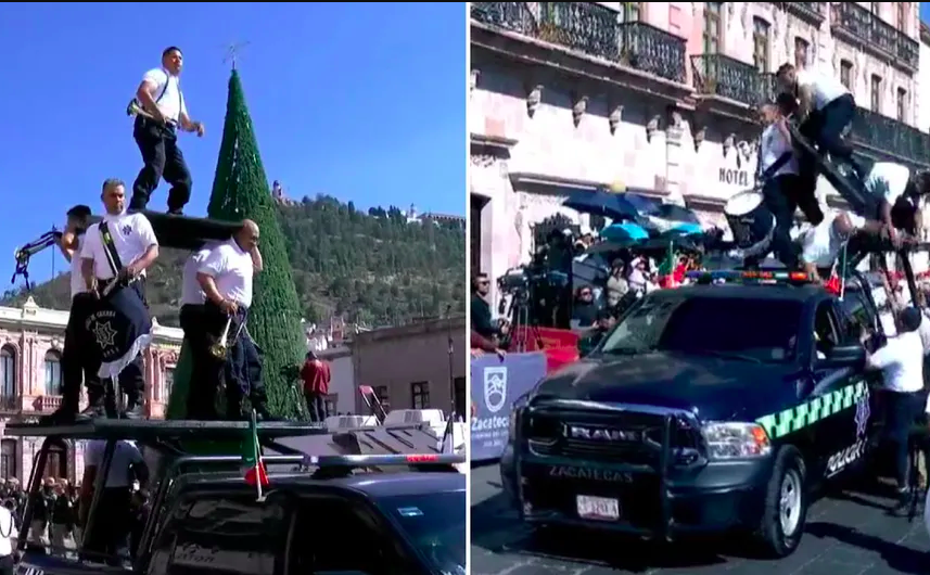 Pirámide Humana de Policías se Colapsa en Zacatecas