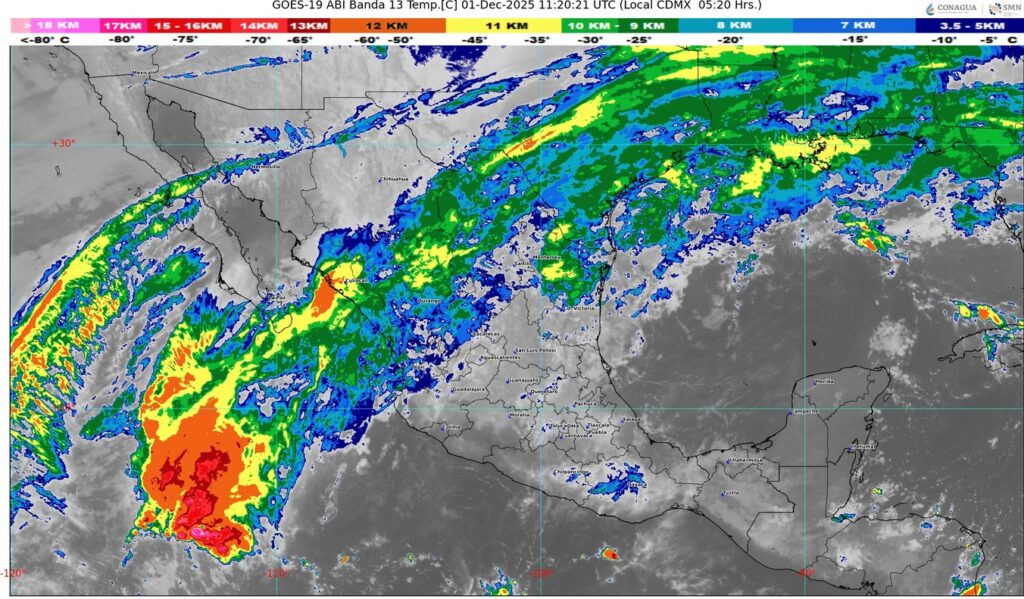 Frente frío 17  dejará descenso de temperaturas; Jalisco registrará efectos moderados y vigilancia local