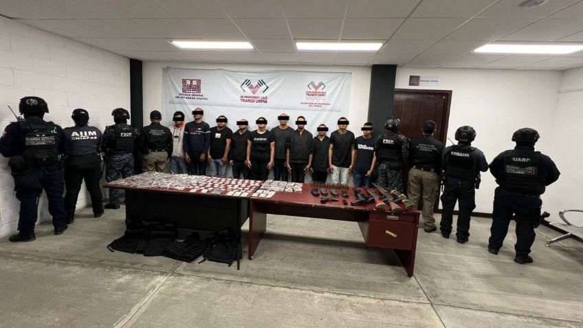 Detienen a 12 presuntos miembros del CJNG en San Cristóbal de Las Casas, Chiapas