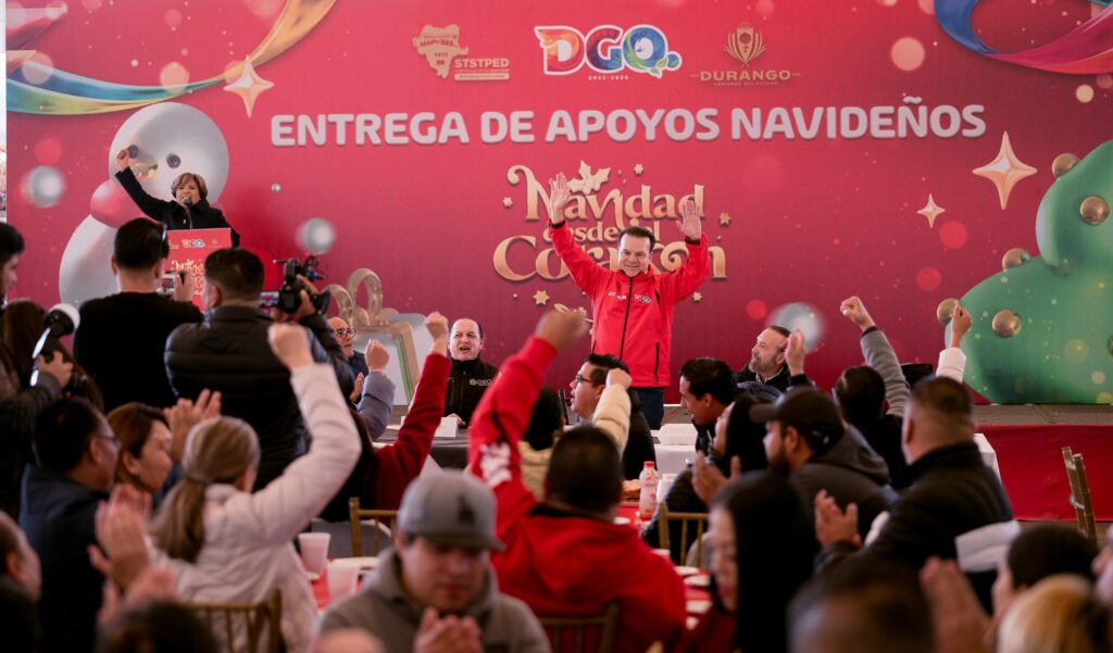 Trabajadores del Sindicato de los Tres Poderes reciben apoyos navideños; hay respaldo del Gobernador Esteban