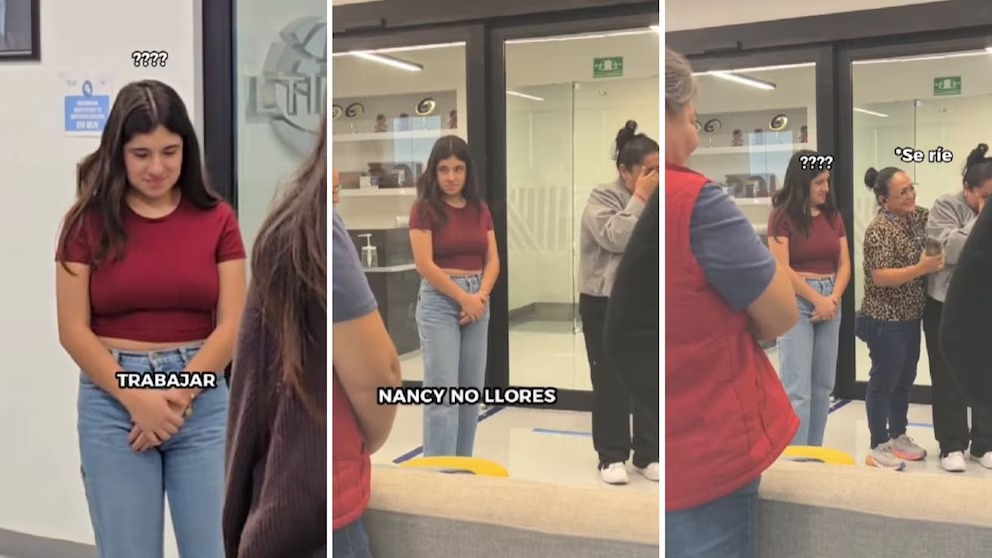 VIDEO: Trabajadores le hacen creer a su nueva compañera que rezan todos los días