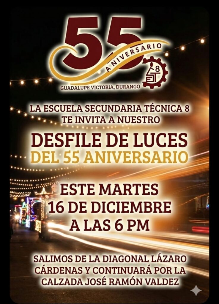 La Secundaria Técnica No. 8 celebrará su 55 aniversario con desfile de luces