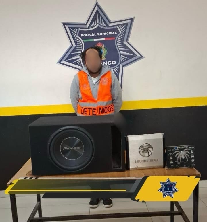 Lo detienen acusado de robar bocina y amplificador