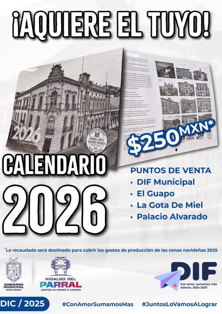 Calendario Histórico 2026, una iniciativa solidaria para apoyar al DIF Municipal
