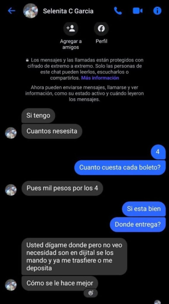 Persona ajena a MUSICALIZARTE ofrece boletos para evento sold out