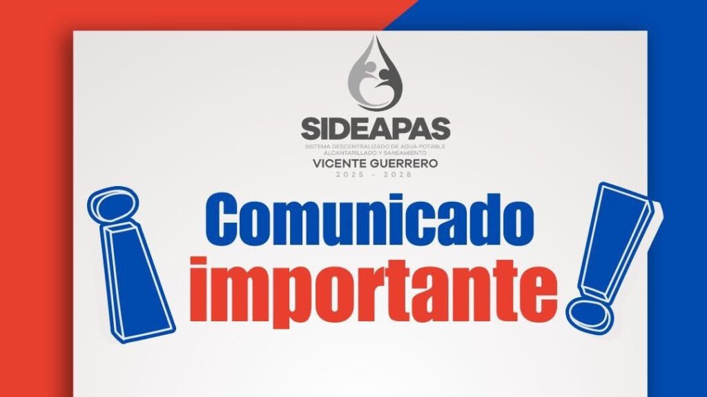 Este martes se suspenderá el Servicio de Agua Potable en Vicente Guerrero