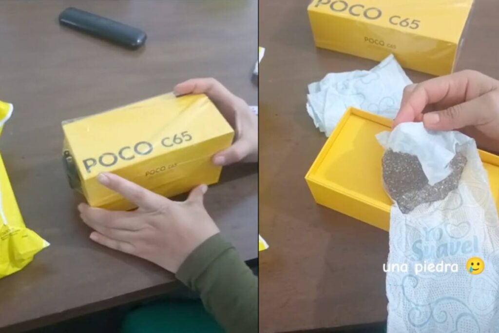 Pidieron un celular y recibieron una caja con piedras