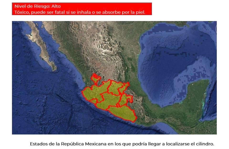 Emiten alerta por robo de cilindro con cloro; advierte riesgo extremo para la población