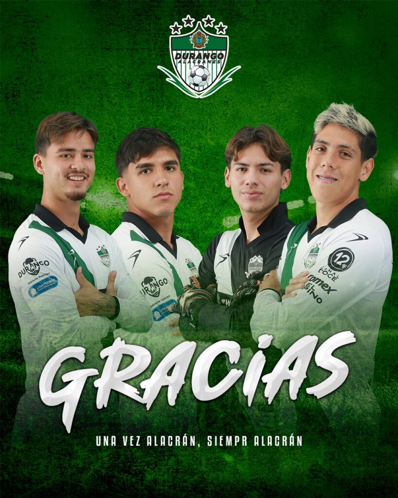 Club Alacranes de Durango anuncia bajas de jugadores tras la primera vuelta