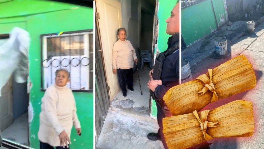 VIDEO: Abuelita agarra a tamalazos a hombre que se estacionó frente a su casa