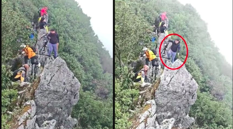 Turista cae 40 Metros de un acantilado en China por tomarse una fotografía