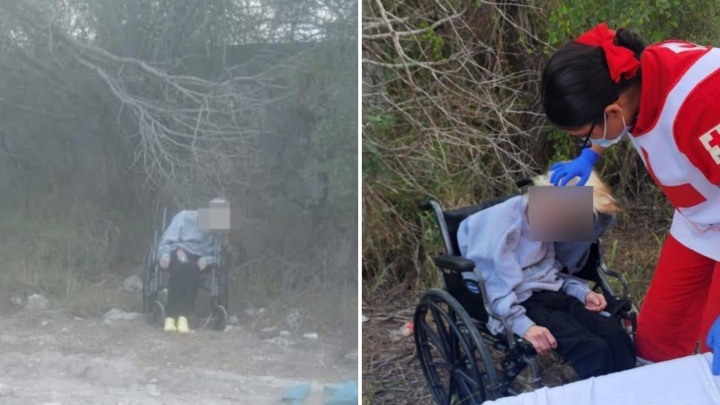 Abandonan a abuelita en medio de la carretera y a bajas temperaturas