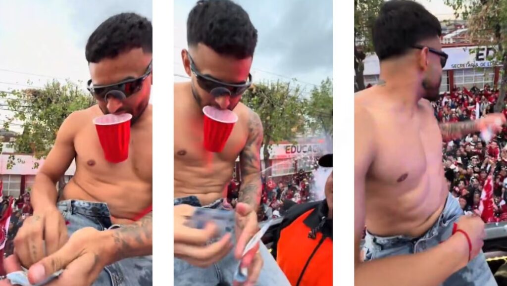 Alexis Vega avienta billetes a afición del Toluca