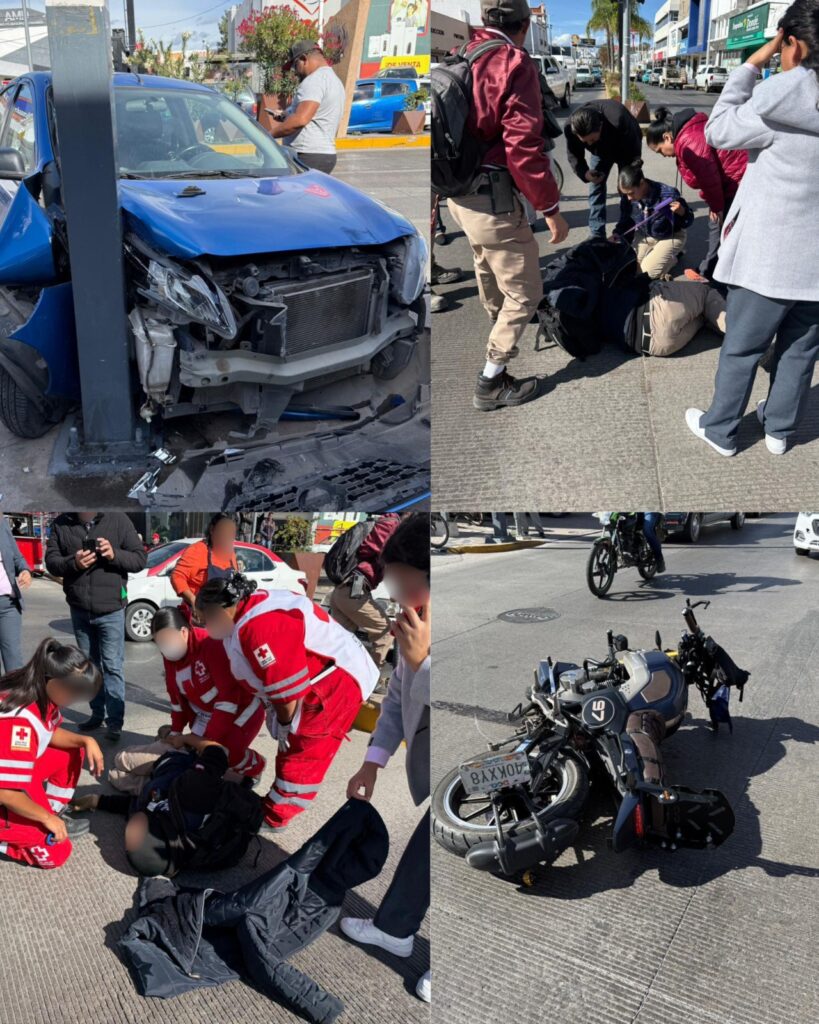 Automóvil choca contra motocicleta y poste (videos)