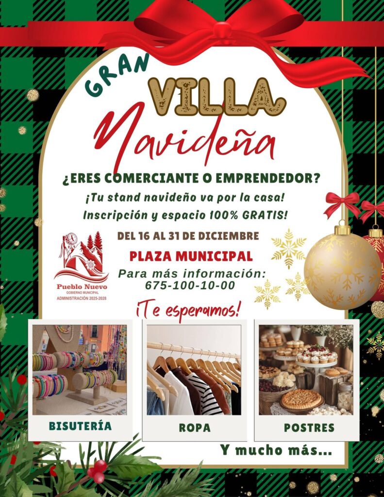Invitan a emprendedores a participar gratis en la Villa Navideña 2025