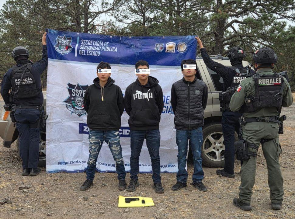 Detiene SSPE a tres personas armadas durante operativo en Guachochi