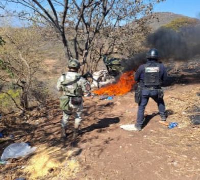 Operativo en Michoacán desmantela campamento ilícito y artefactos explosivos