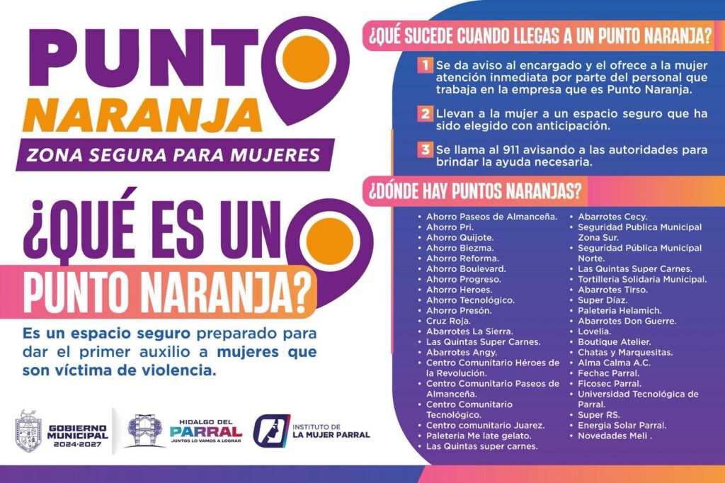 Puntos Naranja refuerzan la atención inmediata para mujeres en situación de riesgo en Parral
