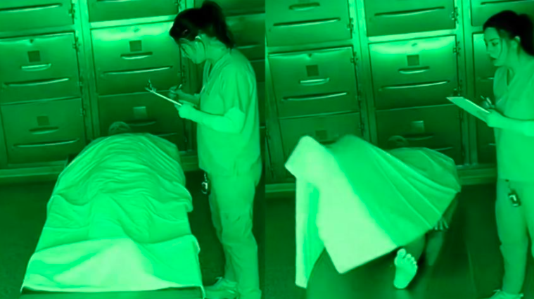 Video de un supuesto cadáver que se levanta en una morgue
