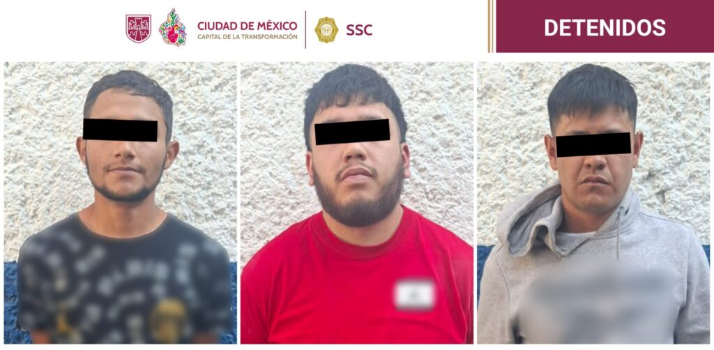 Detienen a tres presuntos extorsionadores en la CDMX