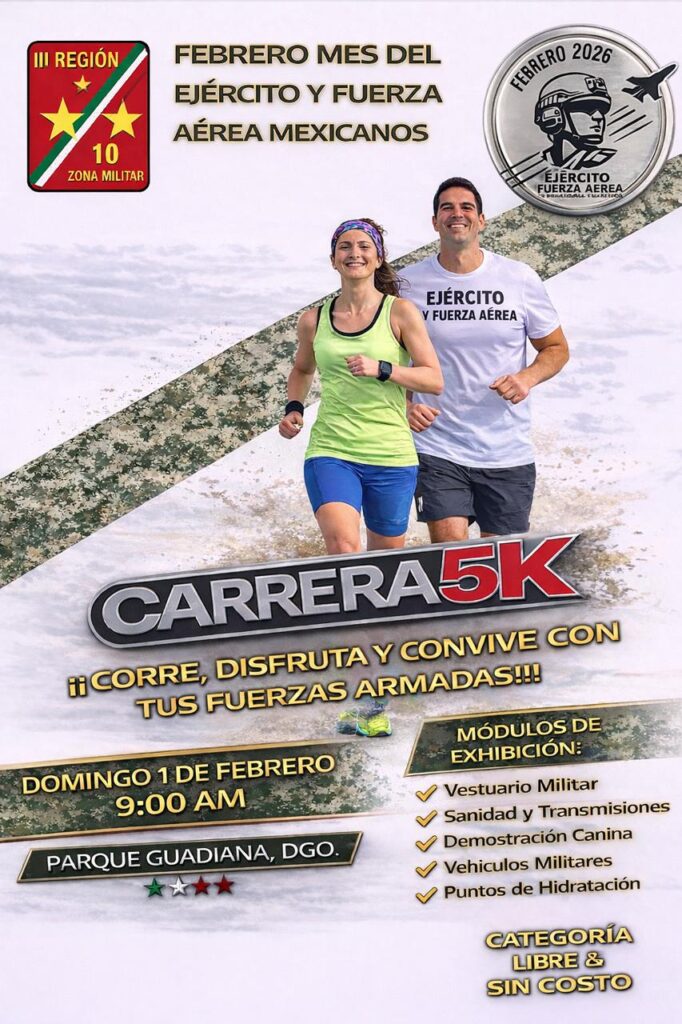 Participa en la Carrera 5-K, con motivo del mes de Ejército y la Fuerza Aérea Mexicanos