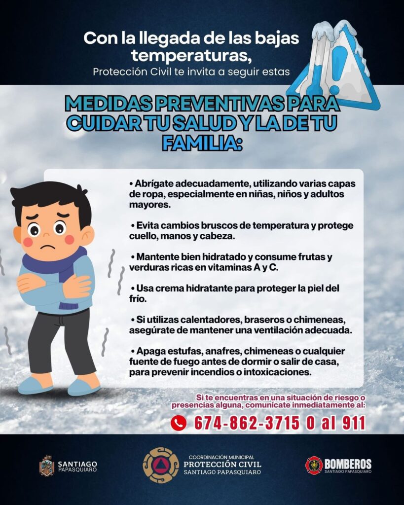 Protección Civil mantiene alerta permanente en Santiago ante frente frío 27 y tormenta invernal