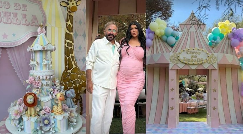 Vicente Fernández Jr y Mariana González celebran su lujoso baby shower