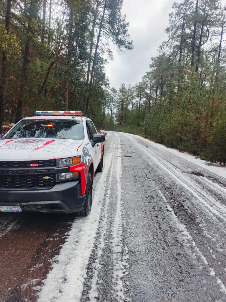Reportan nevada en Pueblo Nuevo; emiten alerta carretera