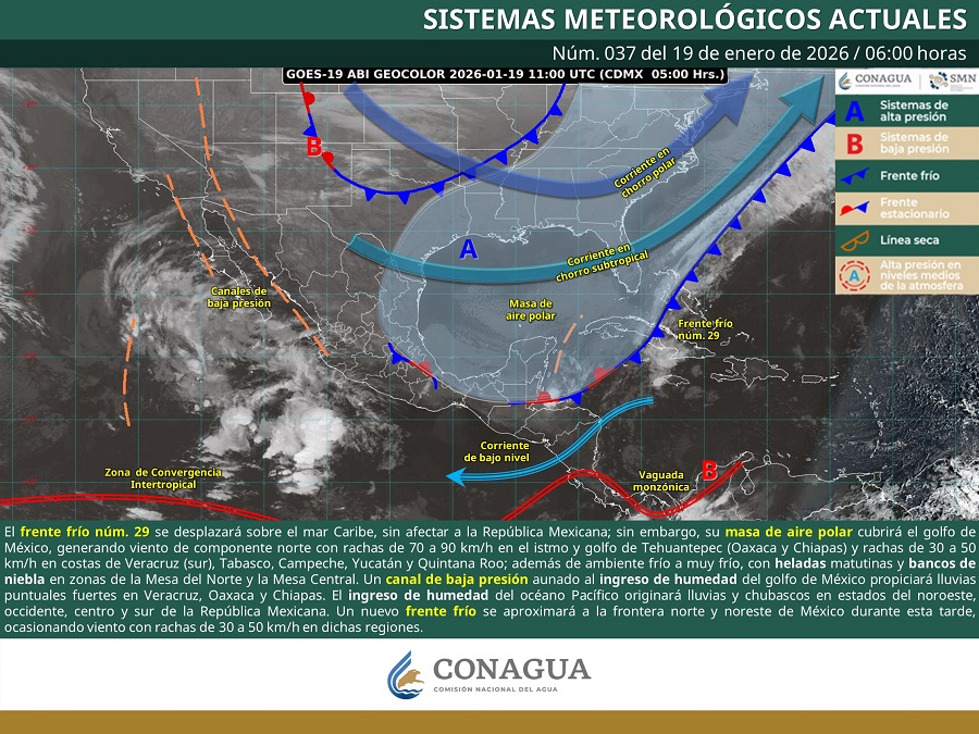 Prevén ambiente frío con heladas y contrastes térmicos en Jalisco este lunes 19