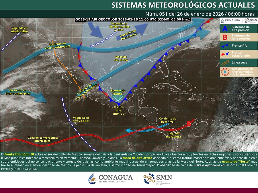 Clima estable en Jalisco esta semana, frente a la ola de frío en Estados Unidos